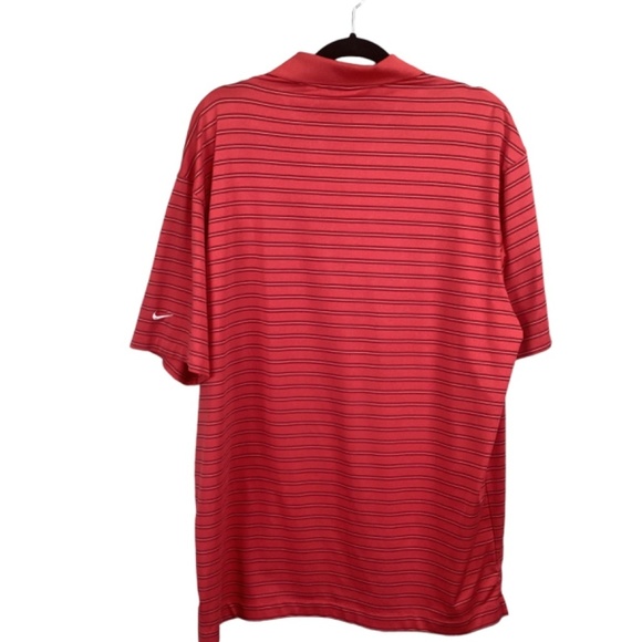 Men’s NIKE Dri-Fit Golf Striped Polo Coral striped Shirt Short Sleeve Size Large - Picture 5 of 10